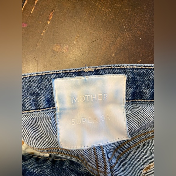 MOTHER Blue Cropped Distressed Jeans - Picture 7 of 16